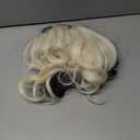 Black and Light Blonde Wig with Necklace Choker for Womens Girls Cosplay Costume Short Wavy Bob Synthetic Wigs with Bangs for Halloween Party