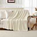 Joydeco Chunky Cable Knit Throw Blanket, Lightweight 100% Cotton Soft Cozy Throw Twin Blanket for Couch Bed and Sofa, Rustic Breathable Farmhouse Blanket Gift for Women Men(Cream White, 60"x80")