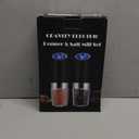 XinXu Gravity Electric Pepper and Salt Grinder Set, Adjustable Coarseness, with LED Light, One Hand Automatic Operation (Set/Black X) (2.5*2.5*7.9inch)