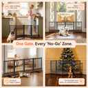 Dog Gate for Small Dogs, 48" No Drill Foldable Reinforced Base Pet Fence, Heavy Duty Step-Over Doorway Puppy Barrier, Anti-Tip Metal Frame, Supports 200+ lbs, Black