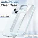 2 x JETech Case for iPhone 15 6.1-Inch, Shockproof Phone Bumper Cover, Solid Color Matte TPU Frame, Anti-Scratch Clear Back (Blue)