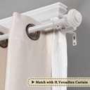 H.VERSAILTEX Elegant Window Treatment Telescoping Double Curtain Rod Set with Classic Cap, 3/4-Inch Diameter, Adjusts from 48 to 84 Inches, White