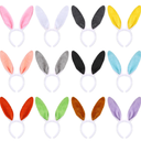 WILLBOND 12 Pcs Easter Plush Bunny Ears Headband Cute Rabbit Ear Hairbands for Dress up Theme Party
