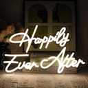 Happily Ever After Neon Sign for Wall Decor, Wedding Neon Lights Sign Dimmable USB Powered LED Sign for Bedroom Home Bar Wall Decor Anniversary Valentine's Celebrations Wedding Party