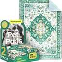 Washable Pee Pads for Dogs 2 Pack Reusable Puppy Training Pads 24"x18" Super Absorbent Waterproof Dog Training Pads, Non-Slip Potty Pads Whelping Pads Litter Mat Pet Supplies - Green Medallion
