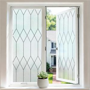 rabbitgoo Moroccan Pattern Static Cling Window Privacy Film, 35.4" x 157.4"