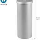 iDesign Freestanding Bathroom Toilet Paper Storage Holder with Lid for 3 Extra Rolls, Silver