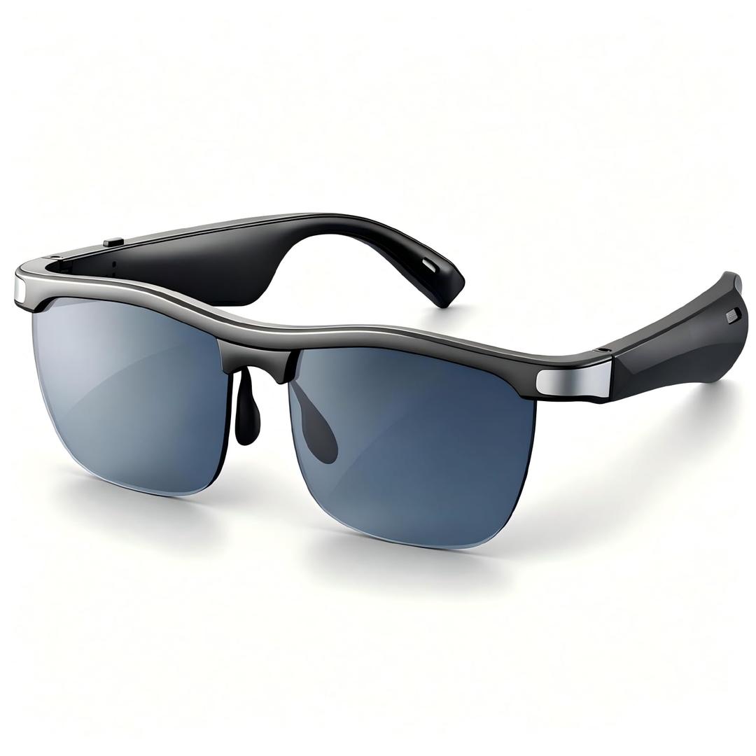ftocase Smart Bluetooth glasses for Men & Women, Open-Ear Audio Glasses, UV400 Polarized Lenses, Bluetooth 5.3, 8H Playtime, Magnetic Charging, Hands-Free Calling for Sports, Driving & Cycling