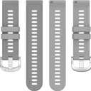 6 x Compatible with Garmin Forerunner 265 / Forerunner 255 / Venu 2 / Vivoactive 4 Watch Bands 22mm Silicone Replacement Strap Wrist Band for Men Women (Grey)