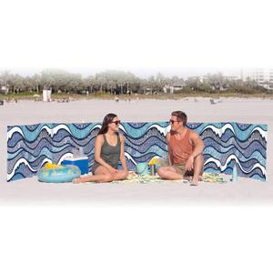 Cinnvoice 20ft Wave Beach Windscreen Set Long Privacy Screen with 6 Hardwood Poles Rubber Mallet and Carry Bag Portable Beach Windscreen Wind Blocker for Summer Outdoor Sand Wind Protection