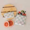 Tiny Twinkle Reusable Snack Bags for Kids 3 Pack Snack Pouches & Sandwich Bag for Toddlers Machine Washable, Mess-Proof for Lunch & Travel (Sage Checkers)