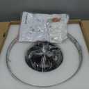 Semi Flush Mount Ceiling Light Fixture, Vintage Matte Black 3-Light Fixture with Etched Crystal Glass Shade for Kitchen,Hallway, Entryway, Bedroom (No E12 Bulbs Included) (12in)