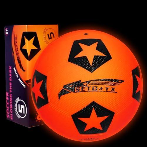 SETOXYX Light Up Soccer Ball, Glow in The Dark Soccer Ball with LED, Size 5 Night Sports Gear Games, Christmas Birthday Gifts for Boys Kids & Teens Age 8-15