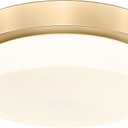 Audickic Gold Flush Mount Ceiling Light, 13inch Close to Ceiling Light Fixtures 24W 2200lm Dimmable 2700K/3000K/4000K/5000K/6000K Brass LED Ceiling Lamp for Bedroom Hallway Kitchen, AD22008LGD