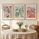 Framed Abstract Matisse Wall Art Set of 3, Vintage Colorful Landscape Canvas Prints Artwork for Walls, Classical Matisse Paintings Pictures for Living Room, Bedroom, Hallway and Office, Total Size 30x60, 20"W x 30" H x 3Pcs