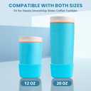 2 x 2pcs Silicone Boot for Owala Smoothsip Slider Coffee Tumbler 12oz 20oz, Anti-Slip Protective Sleeve, Bottom Protector for Travel Coffee Mug, Cup Tumblers Accessories for Owala' (Blue)