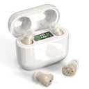 Rechargeable OTC Hearing Aids, Invisible Hearing Aids for Seniors & Adults with Noise Cancellation, Superior Sound, Easy to Control (Beige)