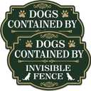 Dogs Contained by Invisible Fence Sign - Pack, 10 x 7 Rust Free Aluminum Private Property Sign, Weatherproof, Fade Resistant, Easy Mounting.