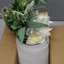 Faux Flowers with Vase,Artificial Silk Flowers in Vase, Fake Plant Eucalyptus and Willow,Flower Arrangement for Home Farmhouse kitchen Dining Table Centerpiece Decorations Coffee Table Decor (White)