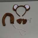 Animal Monkey Costume Soft Monkey Ears Headband Bowtie Tail Tutu Fancy Costume for Halloween Cosplay Party