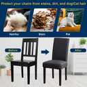 Chair Covers for Dining Room Set of 4, Dining Chair Covers, Kitchen Chair Covers, Stretch Removable Washable Dining Chair Slipcovers for Home, Hotel, Banquet, .Dark Grey