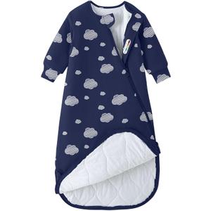 Unisex Sleeping Bag for Babies and Toddlers 3.5 Tog Sleep Sack, Baby Sleep Sack, One piece with sleeves, Gifts for Baby (0-6M, Navy Sky)