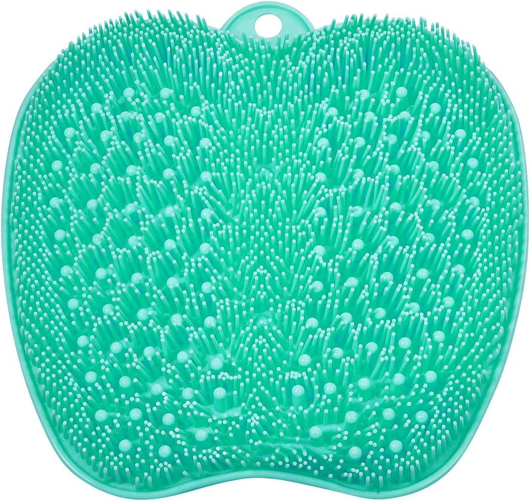 BESKAR XL Large Foot Scrubber Mat for Use in Shower - Shower Foot Cleaner to Eliminate Calluses Dead Skin, Foot Massager Mat for Men & Women to Soothe Achy Feet, Non Slip Suction Cups (Green)