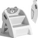 Folding Toddler Step Stool for Bathroom and Potty Training,AntiSlip, AntiTip AFrame Design with 10Second SetupPotty 2 Step Stool for Kids