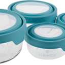 Anchor Hocking TrueSeal Glass Food Storage Containers with Airtight Lids, Set of 10,Mineral Blue