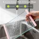 Tempered Glass Cutting Board Set for Kitchen Counter - Dishwasher Safe with Juice Grooves, Non-Slip Silicone Edges & Beveled Grip - 16"x12" & 12"x8" Serving Tray (Pink)