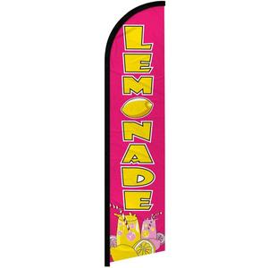 4 Less Co LEMONADE Windless Swooper Flag Feather Banner Large Sign 2.5x11.5 ft Tall (Flag Only) pf 4 Less Co LEMONADE Windless Swooper Flag Feather Banner Large Sign 2.5x11.5 ft Tall (Flag Only) pf