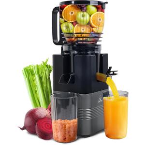 Cold Press Juicer Machines,5.8" Extra Wide Feed Chute juicer machines,350W Slow Cold Press Juicer Machines,Slow Masticating Juicer with High Juice Yield for Whole Vegetables & Fruits, Easy to Clean