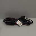 Dual Voltage Hair Dryer Brush with Negative Ion Anti-frizz Styler - Hot Air Volumizer for 110V-120V/220V-240V European and Travel Use (Black/Rose Red)