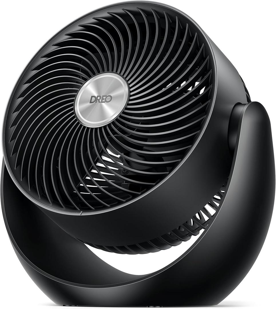 Dreo Fan for Bedroom, Table Air Circulator for Whole Room, 11 Inch, 40ft Strong Airflow, 120 adjustable tilt, 28db Low Noise, Quiet, 3 Speeds, 2025 New Desk Fan for Office, Kitchen, Home (Black)
