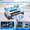 Vacuum Sealer - Powerful 95kPa vacuum sealer for food with Built-in Cutter Bag Storage,Easy-Lock Handle Digital Timer,2 Roll and 5 Pre-cut Bags & Hose Every Seal Perfect Freshness Locked In