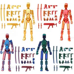 FoxVilla Assembly Completed T13 Action Figure, Titan 13 3D Printed Action Figure, 3D Printed Titan13, Assembled Dummy 13 Lucky 13 Toy Figure (5.5 inch, 4pack)