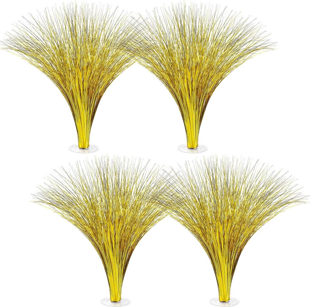4 Pcs Plastic Metallic Gold Spray Centerpieces for Birthday Table Decorations for Celebration Wedding Anniversary Holiday Party Supplies Happy New Year Decorations, 15.75"