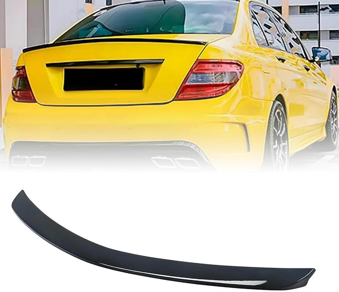Rear Spoiler Wing for Mercedes Benz W204 C Class 4 Door Sedan C180 C200 C250 C300 C350 C63 2008 2009 2010 2011 2012 2013 2014 AMG Style Tail Trunk Wing Lip Glossy Black