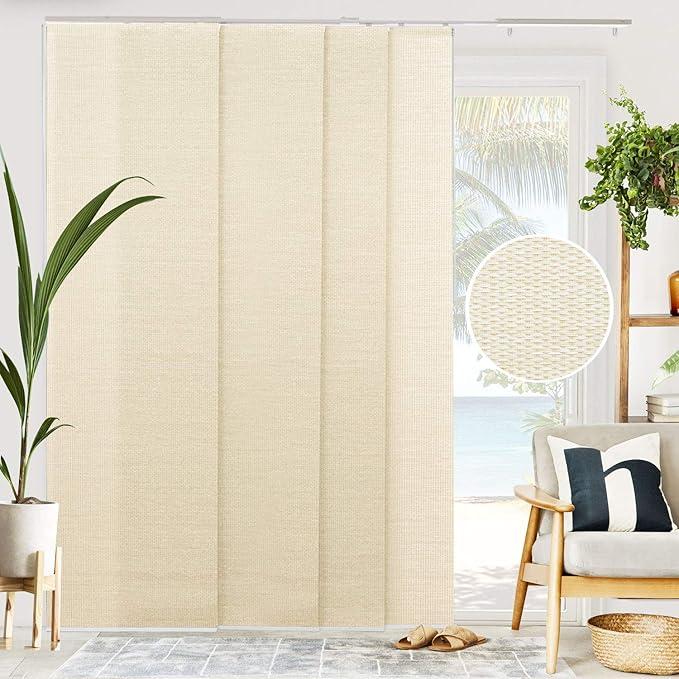 CHICOLOGY Vertical Blinds, Room Divider, Door Blinds,Blinds for Sliding Glass Doors, Temporary Wall, Closet Curtain, Room Door, Woven Beige  (Natural Woven) W:46-86 x H:Up-to 96 inches