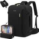 LOVEVOOK Travel Backpack For Women,52L Carry On Backpack Flight Approved, TSA Personal Item Travel Bag Fits 18.3 Inch Laptop, Business Weekender Overnight Daypack with Toiletry Bag and Cubes (Black)