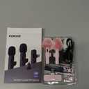 Wireless Lavalier Microphone for iPhone iPad and Android Phone, 2 Pack Lapel Mic Plug and Play Wireless Mic Noise Reduction Microphone for Video Recording Interview Podcast Vlog YouTube Tiktok (Pink) (Without Case)