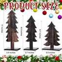 Meooeck 6 Pcs Tabletop Christmas Tree Decorations Wooden Christmas Trees with Base Standing Handmade Rustic Farmhouse Centerpieces for Tables for Home Office Xmas Decor(Dark Wood Color)