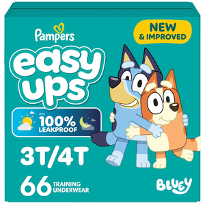 Pampers Training Pants - Easy Ups Boys & Girls Bluey - Size 3T-4T, 66 Count, Children's Potty Underwear 