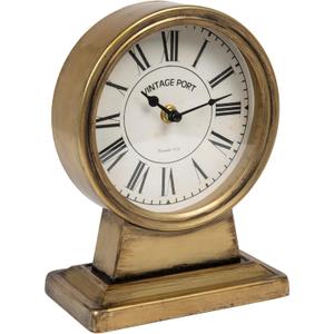 Creative Co-Op Vintage Metal Mantel Clock, Gold Finish