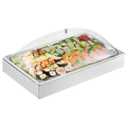VEVOR Countertop Food Serving Display Container, 1 x 1 Pan Stainless Steel Food Serving Tray, Buffet Condiment Dispenser Display Rack with Clear Lid & 3 Ice Trays, for Restaurant Hotel Kitchen Party