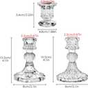 Glass Candlestick Holders Set of 6, Taper Candle Holder for Wedding Festival Christmas Party Valentine's Decor, Table Centerpieces