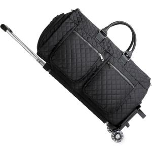 Rolling Garment Bags for Travel,Convertible Duffle Garment Bag Roller Bag Carry on Garment Bag with Wheels Luggage Rolling Weekender Roller Duffle Bags for Travel-Black (A6-Black-2P)