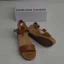 DREAM PAIRS Women's Open Toe Buckle Ankle Strap Platform Wedge Sandals Women 2025 (8, Camel/Pu)