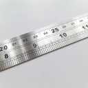 30cm/12in Straight Metal Ruler, Dual Sides, Gray, Black