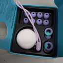 JUSTRVN Kids Ear Plugs(6+yrs)-2 Pairs of Reusable Noise Reduction Earplugs for Small Canal With 6 Tips,Soft Silicone Earplugs for Sleeping,Focus,Travel,Socializing,Concert&Hearing Protection 25dB-30dB (1 pair (Pack of 1), Orchid+green)